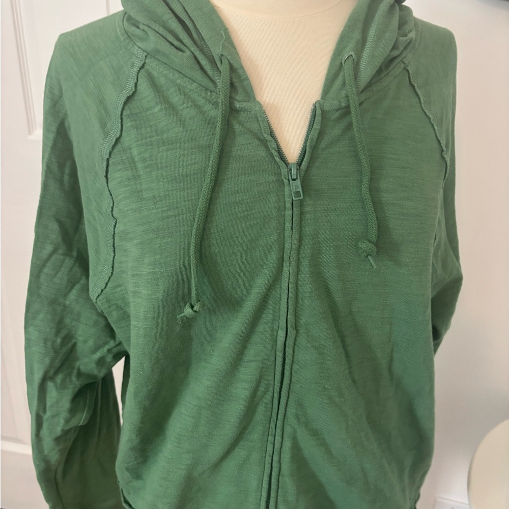 PINK Victoria's Secret Forest Green Zip-Up Hoodie